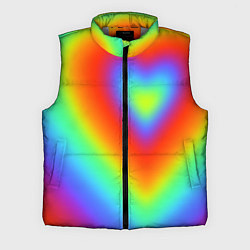 Мужской жилет Сердце - радужный градиент, цвет: 3D-светло-серый