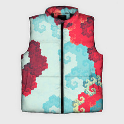 Мужской жилет Пиксельный цветочный паттерн, цвет: 3D-черный