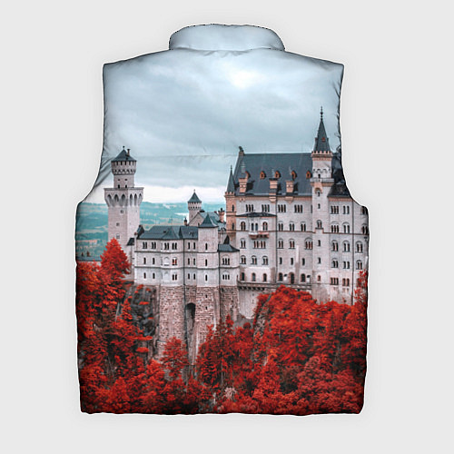 Мужской жилет Замок в горах и красный лес / 3D-Черный – фото 2