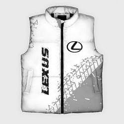 Мужской жилет Lexus speed на светлом фоне со следами шин: надпис