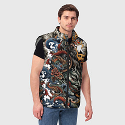 Мужской жилет Татуировка Ирезуми, цвет: 3D-светло-серый — фото 2