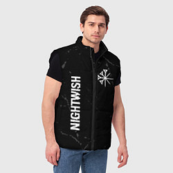 Мужской жилет Nightwish glitch на темном фоне: надпись, символ, цвет: 3D-черный — фото 2