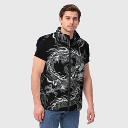 Мужской жилет Татуировка японского дракона, цвет: 3D-черный — фото 2
