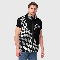 Мужской жилет Citroen racing flag, цвет: 3D-черный — фото 2