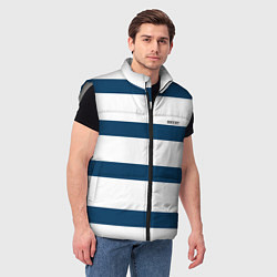 Мужской жилет Бело-синий полосатый узор, цвет: 3D-светло-серый — фото 2