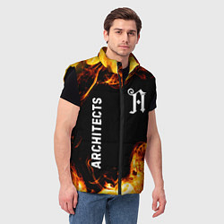 Мужской жилет Architects и пылающий огонь, цвет: 3D-черный — фото 2