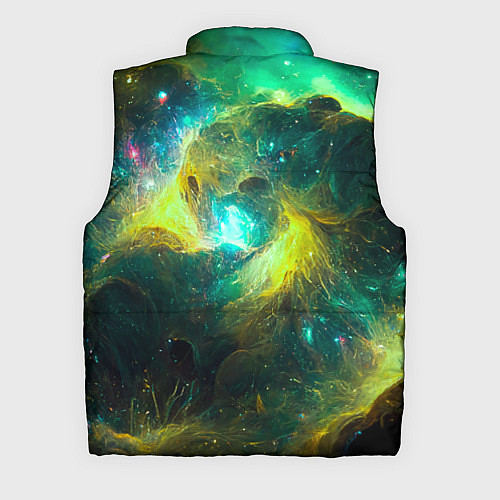 Мужской жилет Небула в космосе в зеленых тонах - нейронная сеть / 3D-Черный – фото 2