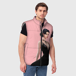 Мужской жилет Girl in black dress - pink, цвет: 3D-светло-серый — фото 2