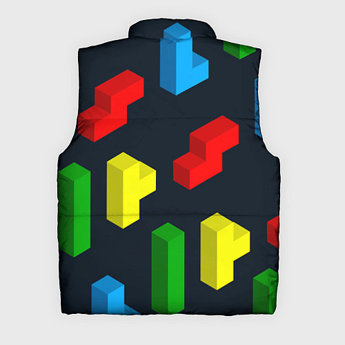 Мужской жилет Крупные фигуры из игры Тетрис / 3D-Светло-серый – фото 2
