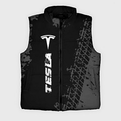 Мужской жилет Tesla speed на темном фоне со следами шин: по-верт, цвет: 3D-черный