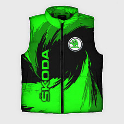Мужской жилет Шкода - зеленые штрихи