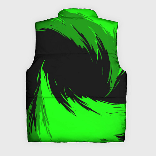 Мужской жилет Шкода - зеленые штрихи / 3D-Черный – фото 2