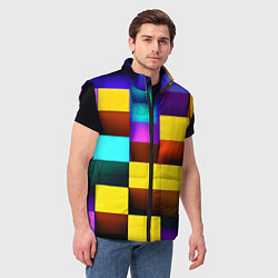 Мужской жилет Тетрис: вид сверху, цвет: 3D-черный — фото 2