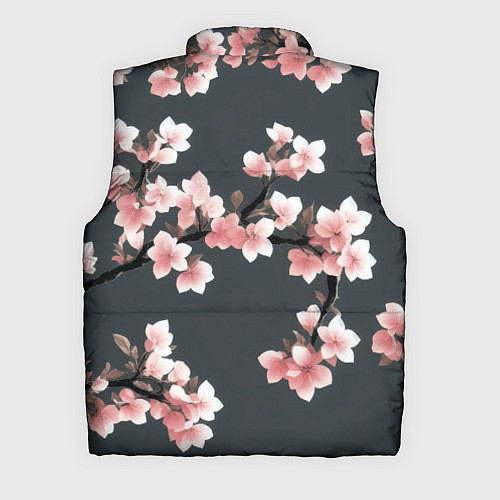 Мужской жилет Цветущее дерево на темном фоне / 3D-Красный – фото 2