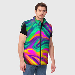 Мужской жилет Градиентные цветные волны, цвет: 3D-светло-серый — фото 2