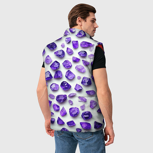 Мужской жилет Россыпь аметистов / 3D-Красный – фото 4