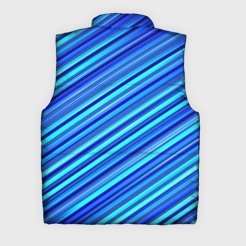 Мужской жилет Сине голубые узорчатые полосы / 3D-Черный – фото 2