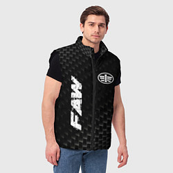 Мужской жилет FAW карбоновый фон, цвет: 3D-черный — фото 2