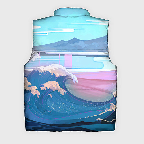 Мужской жилет Japan - landscape - waves / 3D-Черный – фото 2