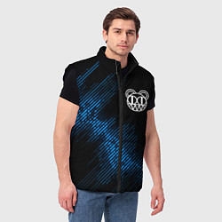 Мужской жилет Radiohead звуковая волна, цвет: 3D-черный — фото 2