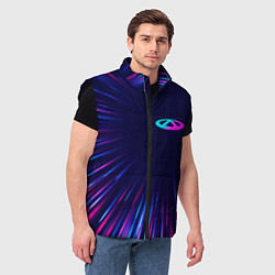 Мужской жилет Chery neon speed lines, цвет: 3D-черный — фото 2