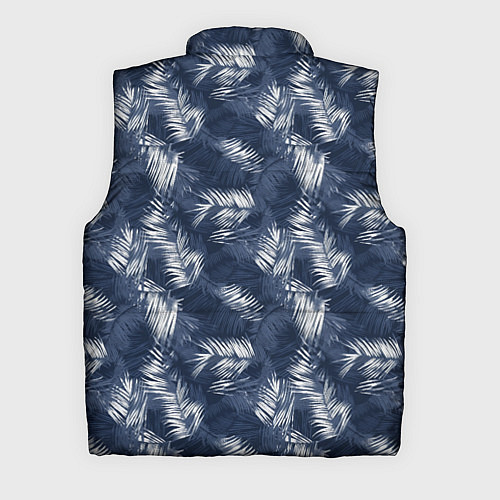 Мужской жилет Листья пальм в стиле индиго / 3D-Черный – фото 2