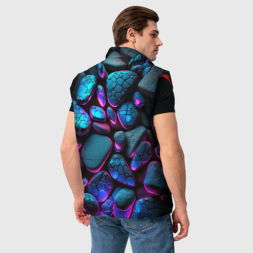 Мужской жилет Неоновые камни / 3D-Красный – фото 4