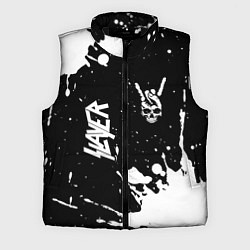 Мужской жилет Slayer и рок символ на темном фоне