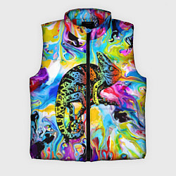 Мужской жилет Маскировка хамелеона на фоне ярких красок, цвет: 3D-красный
