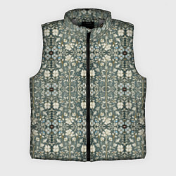 Мужской жилет Белые цветочки на сером фоне, цвет: 3D-светло-серый