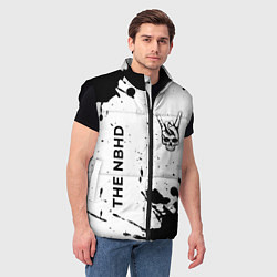 Мужской жилет The Neighbourhood и рок символ на светлом фоне, цвет: 3D-черный — фото 2