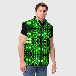 Мужской жилет Ярко-зелёный точечный узор, цвет: 3D-черный — фото 2