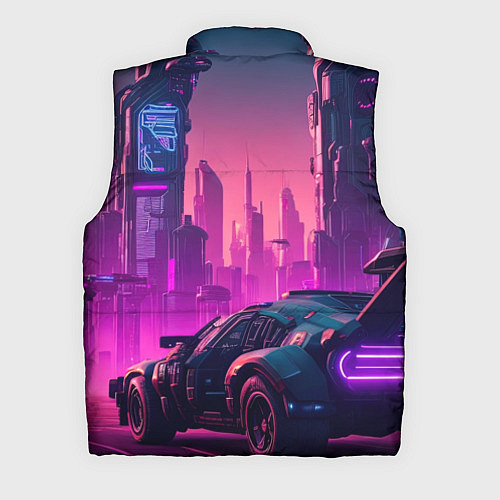 Мужской жилет Неоновый киберпанк / 3D-Черный – фото 2