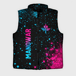 Мужской жилет Manowar - neon gradient: надпись, символ, цвет: 3D-черный