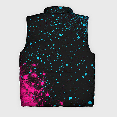 Мужской жилет Manowar - neon gradient: надпись, символ / 3D-Черный – фото 2