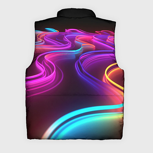Мужской жилет Неоновые волны / 3D-Черный – фото 2