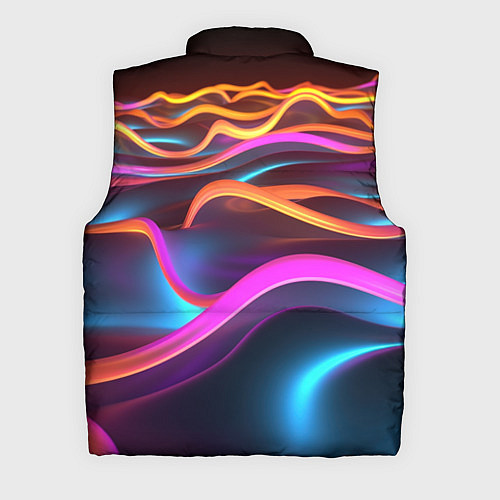Мужской жилет Неоновые фиолетовые волны / 3D-Черный – фото 2