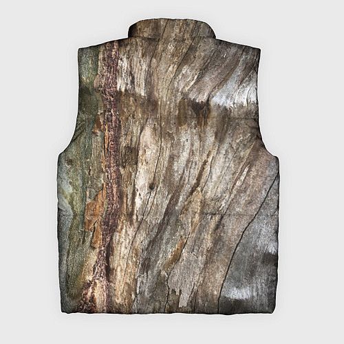 Мужской жилет Текстура коры дерева платана / 3D-Черный – фото 2