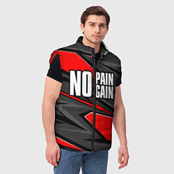 Мужской жилет No pain no gain - красный, цвет: 3D-красный — фото 2