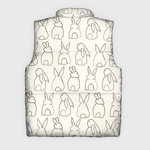 Мужской жилет Хвостики зайчиков - паттерн на молочном / 3D-Черный – фото 2