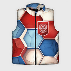 Мужской жилет Объемные плиты и герб России, цвет: 3D-черный