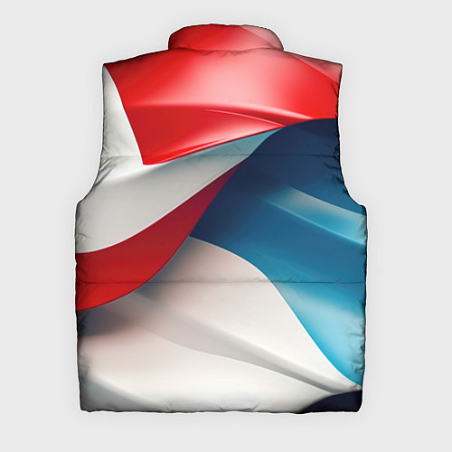 Мужской жилет Белые синие красные объемные волны / 3D-Черный – фото 2