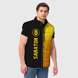Мужской жилет Sabaton - gold gradient: по-вертикали, цвет: 3D-черный — фото 2