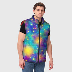 Мужской жилет Звездный космос, сияющий волшебством, цвет: 3D-красный — фото 2