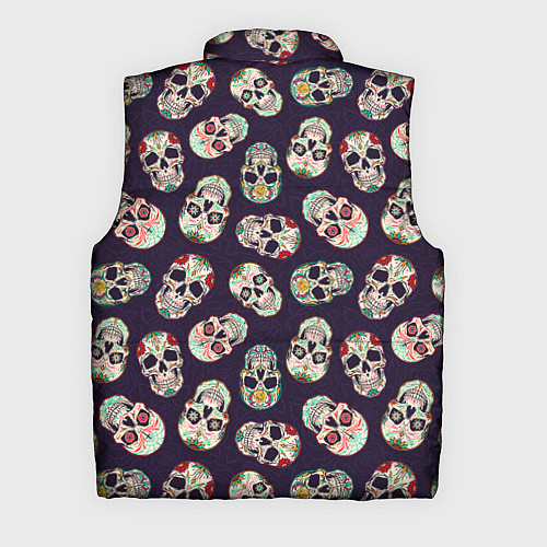 Мужской жилет Узор с черепами Pattern with skulls / 3D-Черный – фото 2