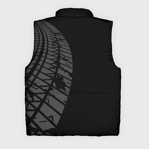 Мужской жилет Skoda speed на темном фоне со следами шин: по-верт / 3D-Черный – фото 2
