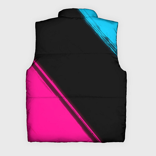 Мужской жилет Fall Out Boy - neon gradient: надпись, символ / 3D-Черный – фото 2