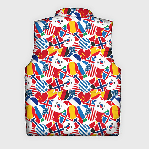 Мужской жилет Флаги стран мира / 3D-Светло-серый – фото 2
