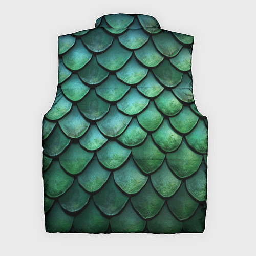 Мужской жилет Чешуя зелёного дракона / 3D-Черный – фото 2