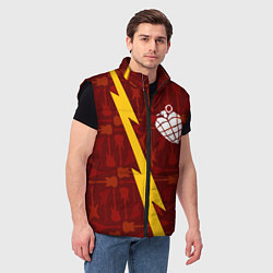 Мужской жилет Green Day гитары и молния, цвет: 3D-черный — фото 2